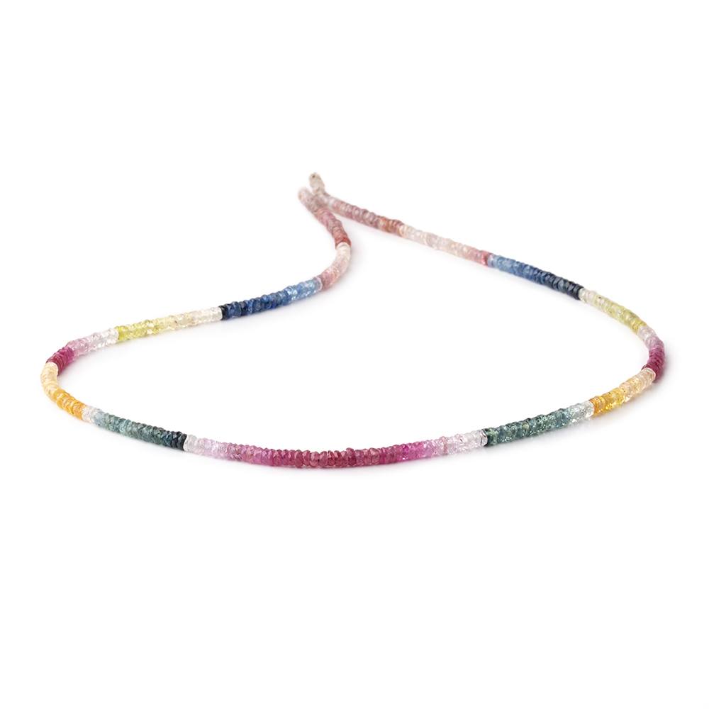 3mm Multi Color Sapphire & Ruby Faceted Heishi Beads 18 inch 245 pieces