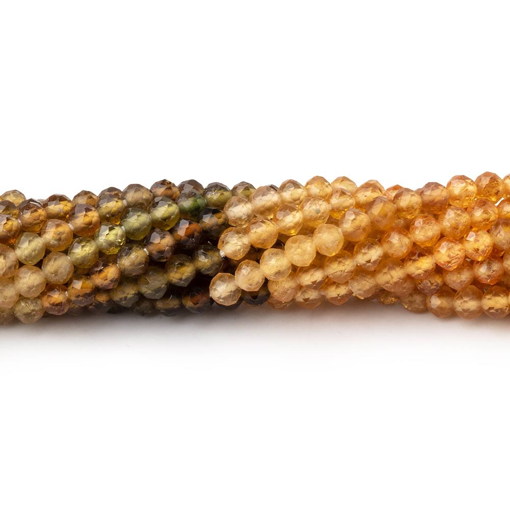 3mm Multi Color Tourmaline Micro Faceted Round Beads 12.25 inch 114 pieces