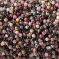 3mm Multi Color Tourmaline micro-faceted round Black Gold Dangling Chain by the foot