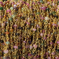3mm Multi Tourmaline plain rondelle Gold plated Chain by the foot 30 pcs