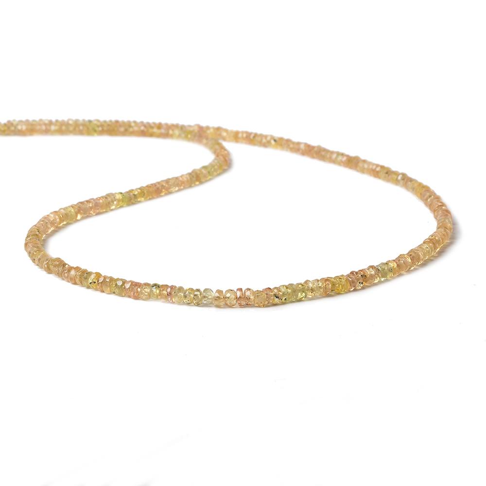 3mm Orange Yellow Songea Sapphire Beads Faceted Rondelle 16 inch 205 pieces