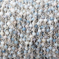 3mm Owyhee Denim Blue Opal Micro Faceted Rondelles on Silver Plated Chain