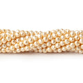 3mm Pale Yellow Shell Pearl Micro Faceted Rounds 12.75 inch 114 Beads