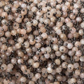 3mm Peach Moonstone micro-faceted round Black Gold Dangling Chain by the foot