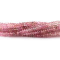 3mm Pink Afghani Tourmaline Plain Rondelles 16 inch 215 Beads