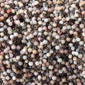 3mm Pink Peruvian Opal micro faceted round Black Gold Dangling Chain by the foot