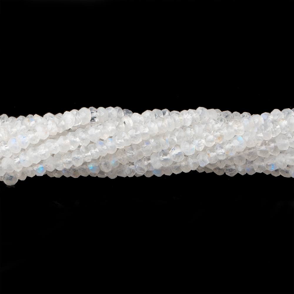 3mm Rainbow Moonstone Faceted Rondelle Beads 13.5 inches 174 pieces