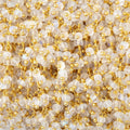 3mm Rainbow Moonstone Faceted Rondelles on Gold Plated Dangling Chain
