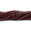 3mm Red Garnet micro faceted disc rondelle beads 12.5 inch 155 pieces AAA