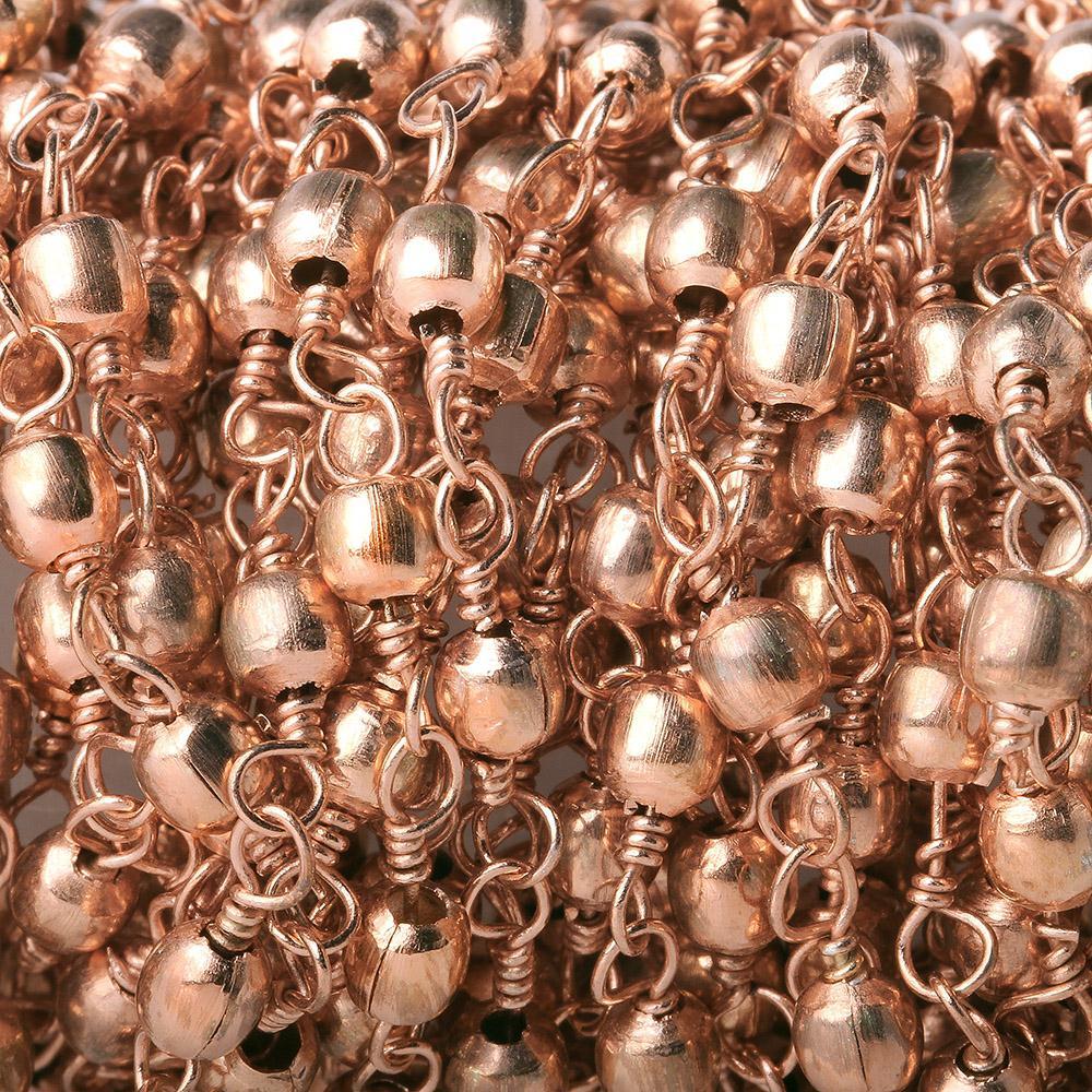3mm Rose Gold plated Round Rose Gold plated Chain by the foot