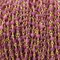 3mm Ruby Micro Faceted Rounds on Gold Plated Chain