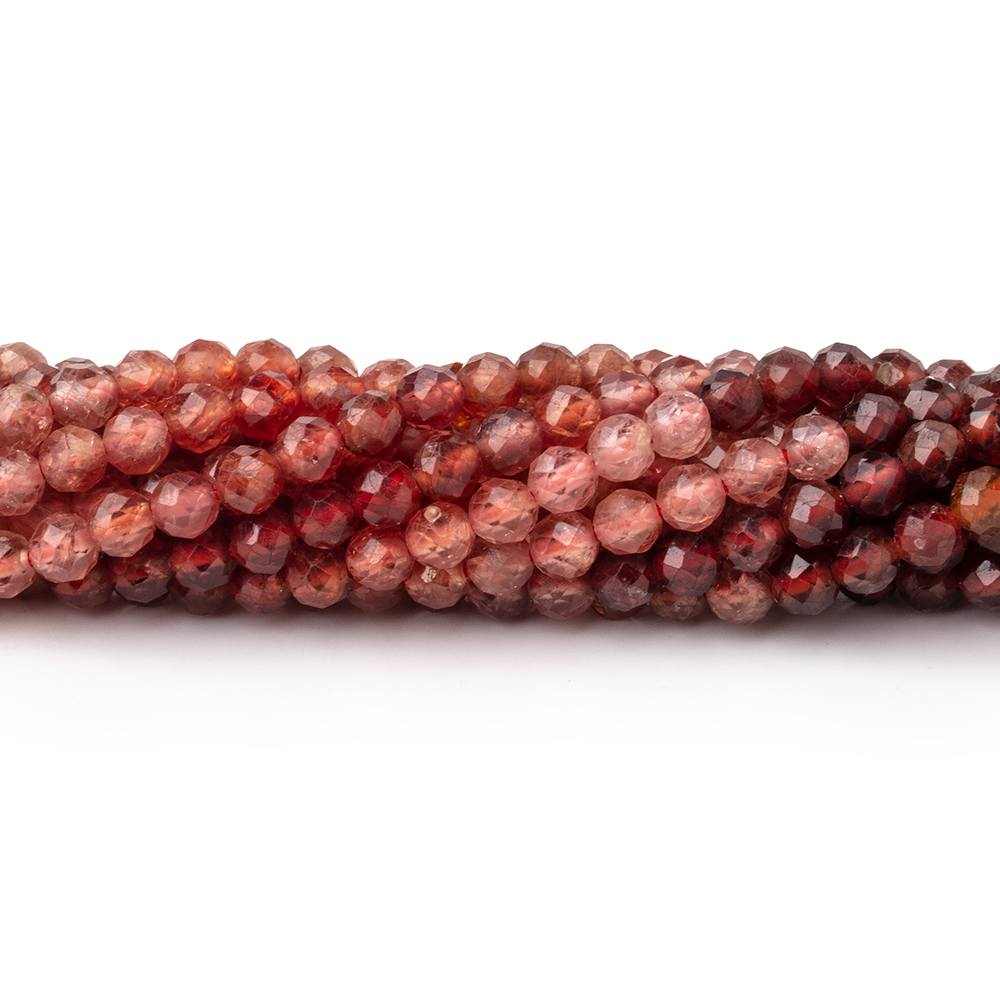 3mm Shaded Dark Orange Spinel Micro Faceted Round Beads 12.5 inch 96 pieces AA