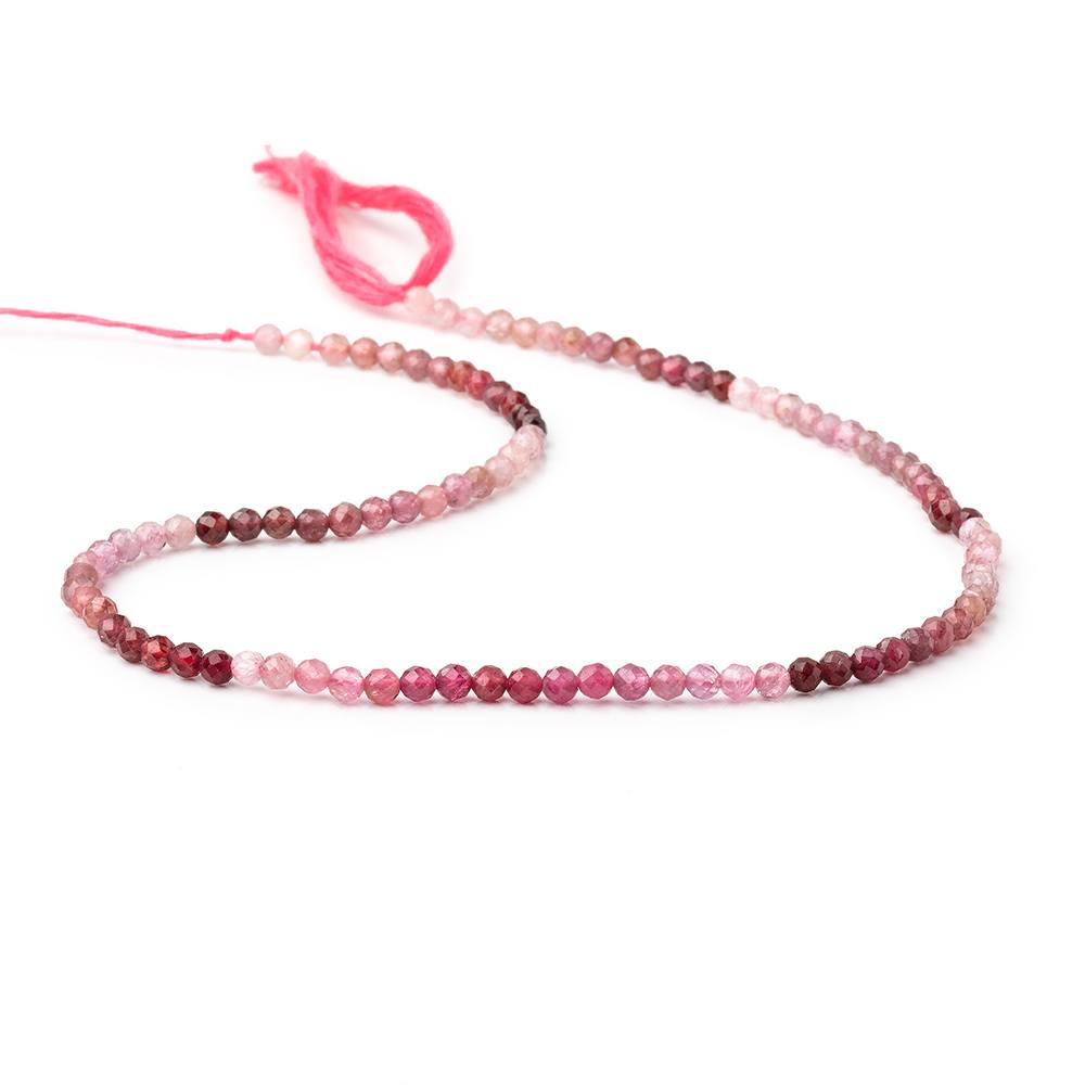 3mm Shaded Magenta Spinel Micro Faceted Round Beads 12.5 inch 96 pieces AA