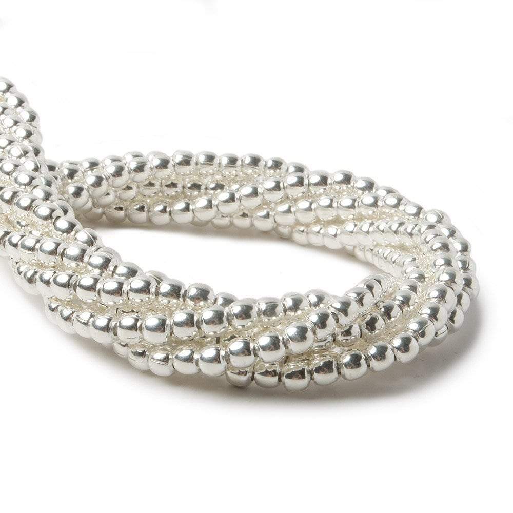 3mm Sterling Silver Plain Round 8 inch 68 beads