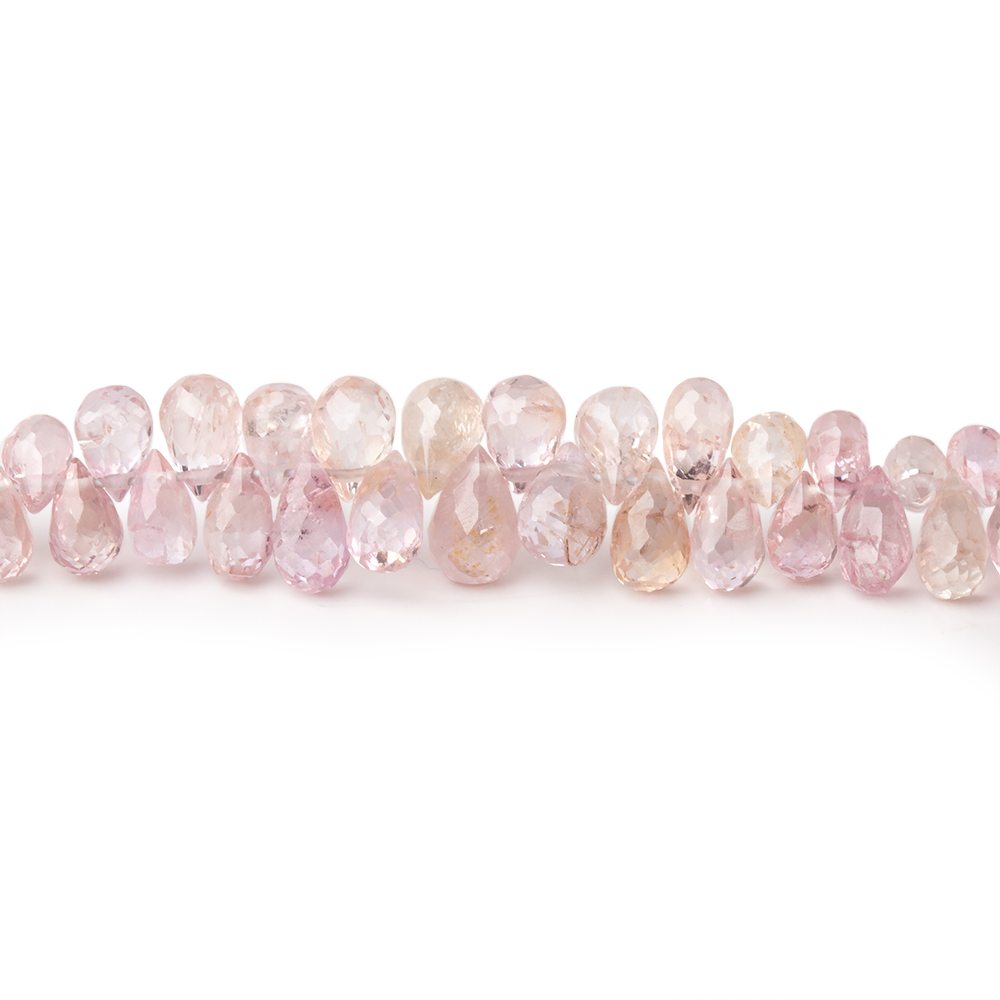 3x2-5x3mm Multi Pink Sapphire Faceted Tear Drop Beads 16 inch 300 pieces AA