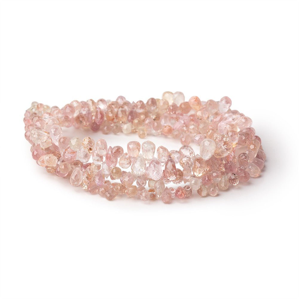 3x2-6x3mm Multi Pink Sapphire Faceted Tear Drop Beads 17 inch 300 pieces AA