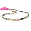 3x3-13x10mm Polychromatic Tourmaline Natural Tubes 18 inch 57 Beads AA