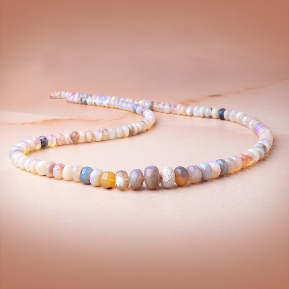 4-11.5mm Australian Opal Plain Rondelle Beads 20 inch 130 pieces AAA