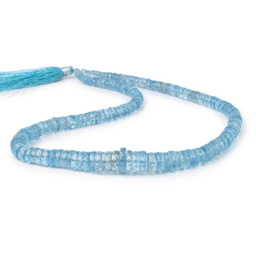 4-12mm Brazilian Aquamarine Faceted Heishi Beads 18 inch 178 pieces AAA