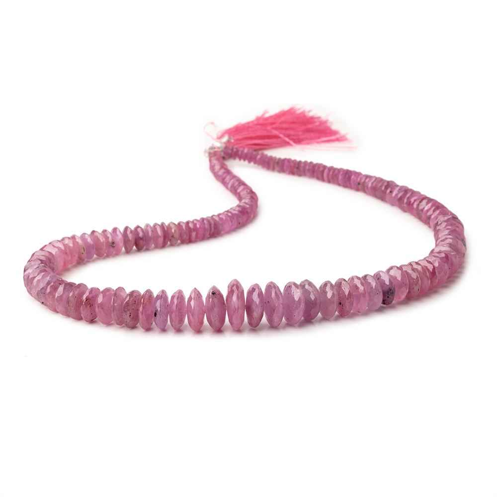 4-13mm Ruby German Faceted Rondelle Beads Glass Filled 16 inch 145 pieces