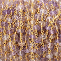 4-4.5mm Ametrine Faceted Rondelle Beads on Vermeil Chain