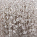 4-4.5mm Crystal Quartz rondelle Silver plated Chain by the foot 38 pieces