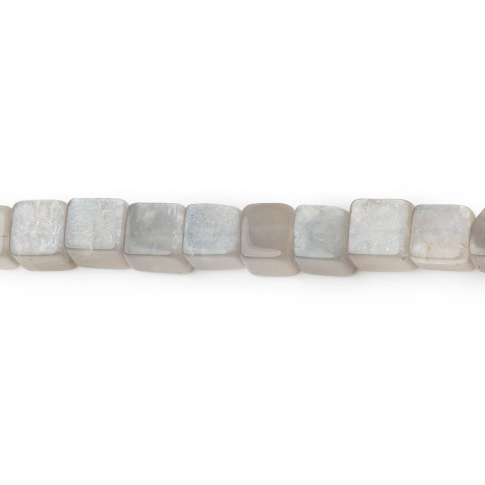 4-4.5mm Platinum Moonstone Plain Cube Beads 14 inch 84 pieces