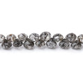 4-5mm Black Tourmalinated Quartz Faceted Candy Kiss Beads 9 inch 76 pieces AA