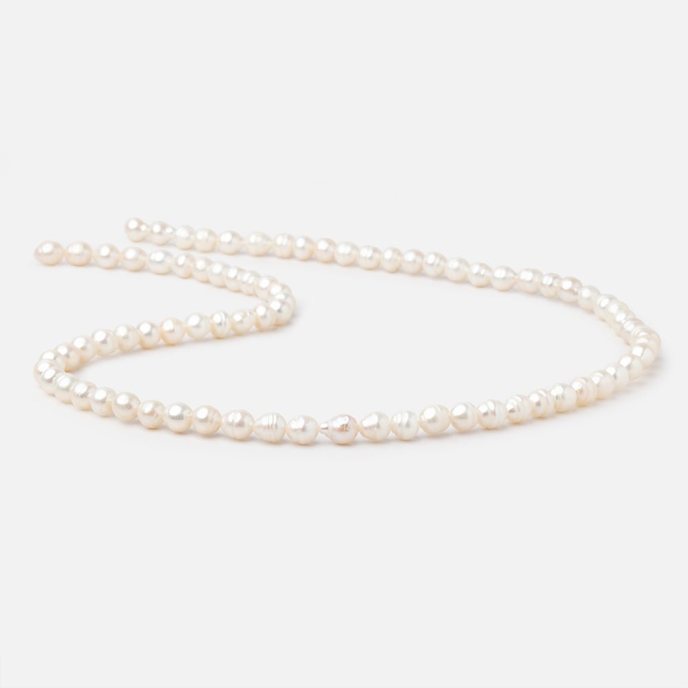 4-5mm Creamy Petite Ringed Baroque Freshwater Pearls 16 inch 78 Beads