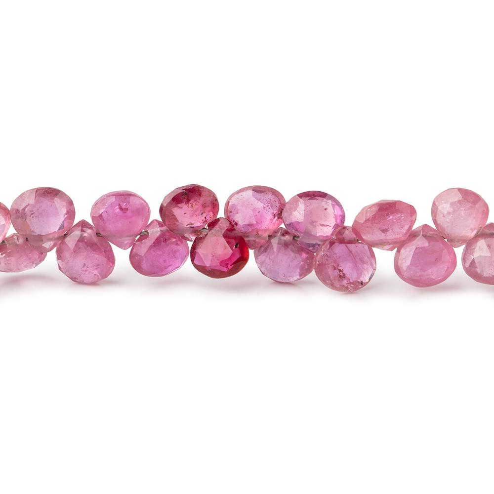 4-5mm Fancy Sapphire and Ruby Faceted Heart Beads 8 inch 74 pieces