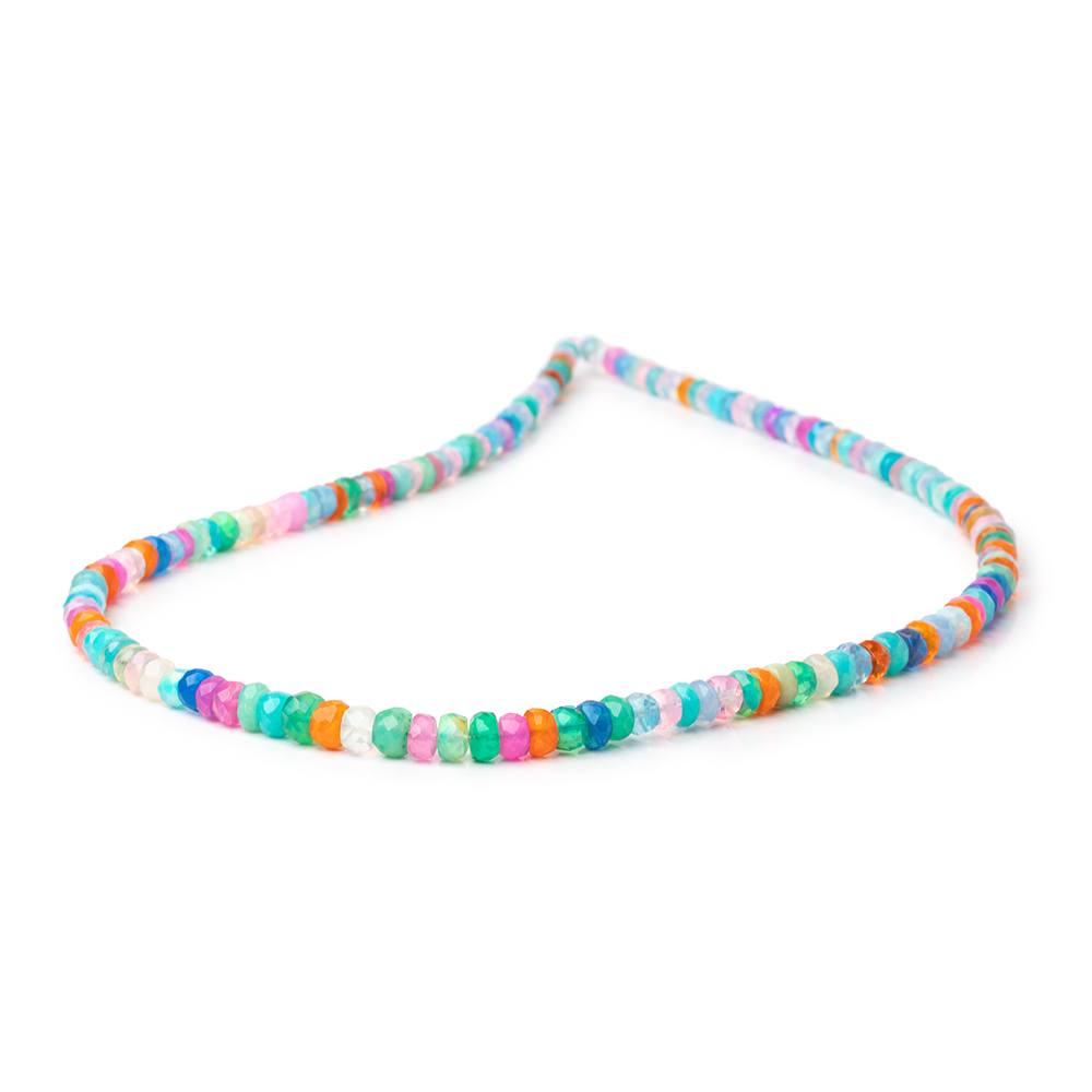 4-5mm Neon Multi Color Ethiopian Opal Faceted Rondelles 16 inch 163 Beads AA