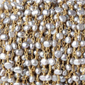 4-5mm Silver Petite Baroque Pearls on Vermeil Chain