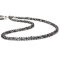4-6.5mm Black Tourmalinated Quartz faceted rondelles 18.5 inch 126 beads