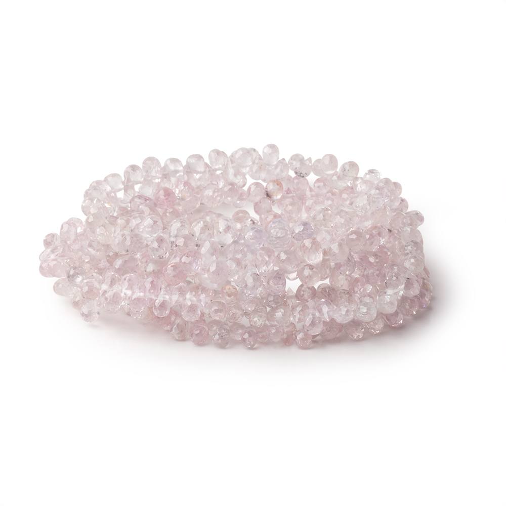 4-6mm Pale Pink Sapphire Faceted Tear Drop Beads 18 inch 233 pieces AA