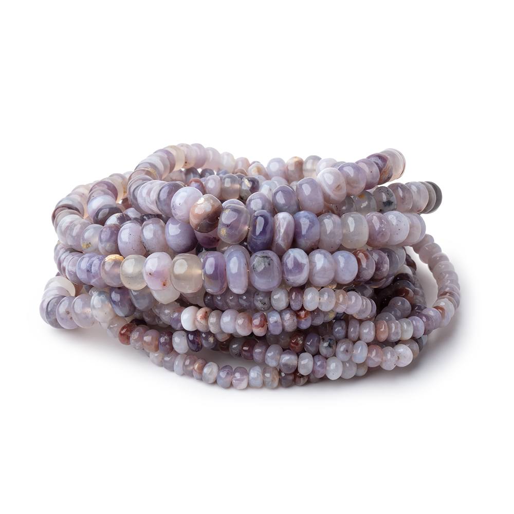 4-7.5mm Purple Chalcedony Plain Rondelles 18 inch 144 Beads