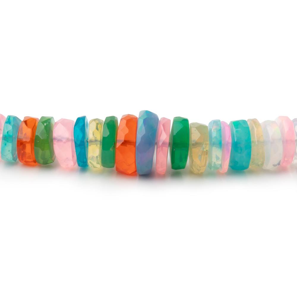 4-7mm Multi Color Ethiopian Opal Faceted Heishi 15.5 inch 240 Beads AA