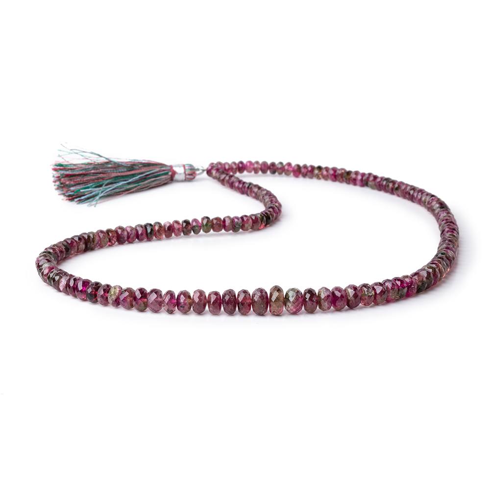 4-7mm Multi Color Rubellite Tourmaline Faceted Rondelles 16 inch 139 Beads AA