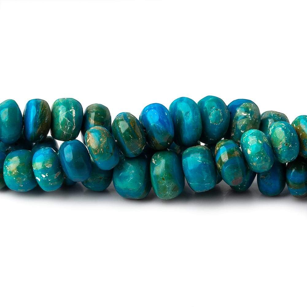 4-7mm Peruvian Blue Opalina plain rondelles 18 inch 128 beads A