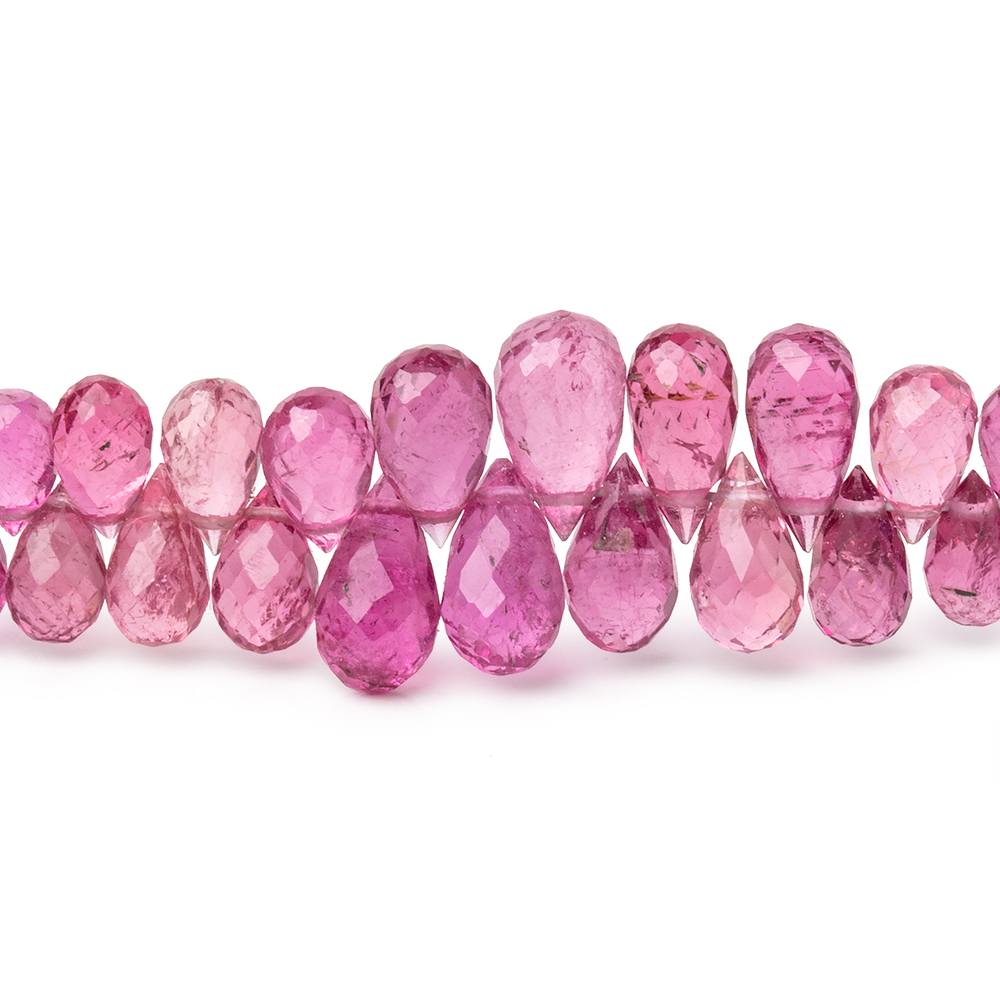 4-7mm Rubellite Tourmaline Faceted Tear Drop Beads 17.5 inch 288 pieces AAA