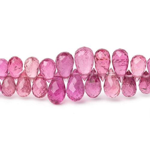 4-7mm Rubellite Tourmaline Faceted Tear Drop Beads 17.5 inch 288 pieces AAA