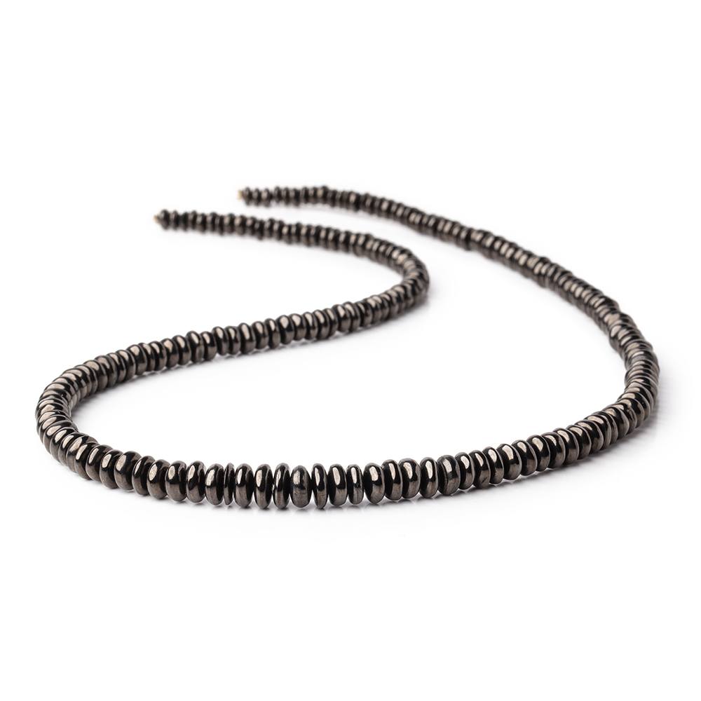 4-7mm Shungite Plain Rondelle Beads 18 inch 190 pieces