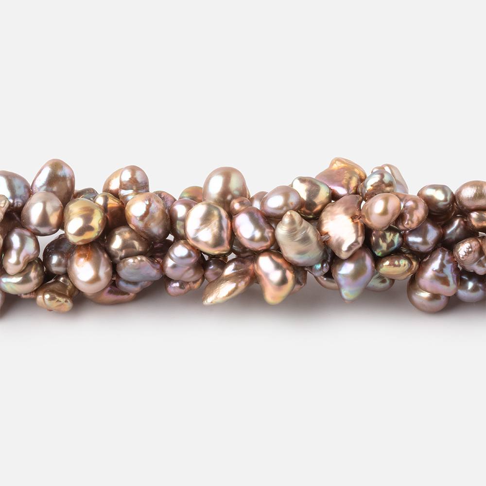 4-7mm Tri-Color Taupe Top Drilled Keshi Freshwater Pearl 14.75 inch 89 pieces