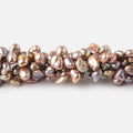 4-7mm Tri-Color Taupe Top Drilled Keshi Freshwater Pearl 14.75 inch 89 pieces