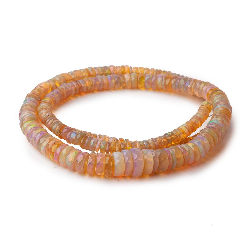 4-9.5mm Golden Ethiopian Opal Faceted Heshi Beads 18 inch 248 pieces AAA