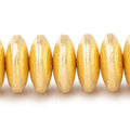 14mm 22kt Gold Plated Copper Brushed Disc Beads 8 inch 37 pieces