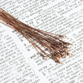 3" length Copper Eyepin Wrapped Wire 22 Guage 22 pcs per bag