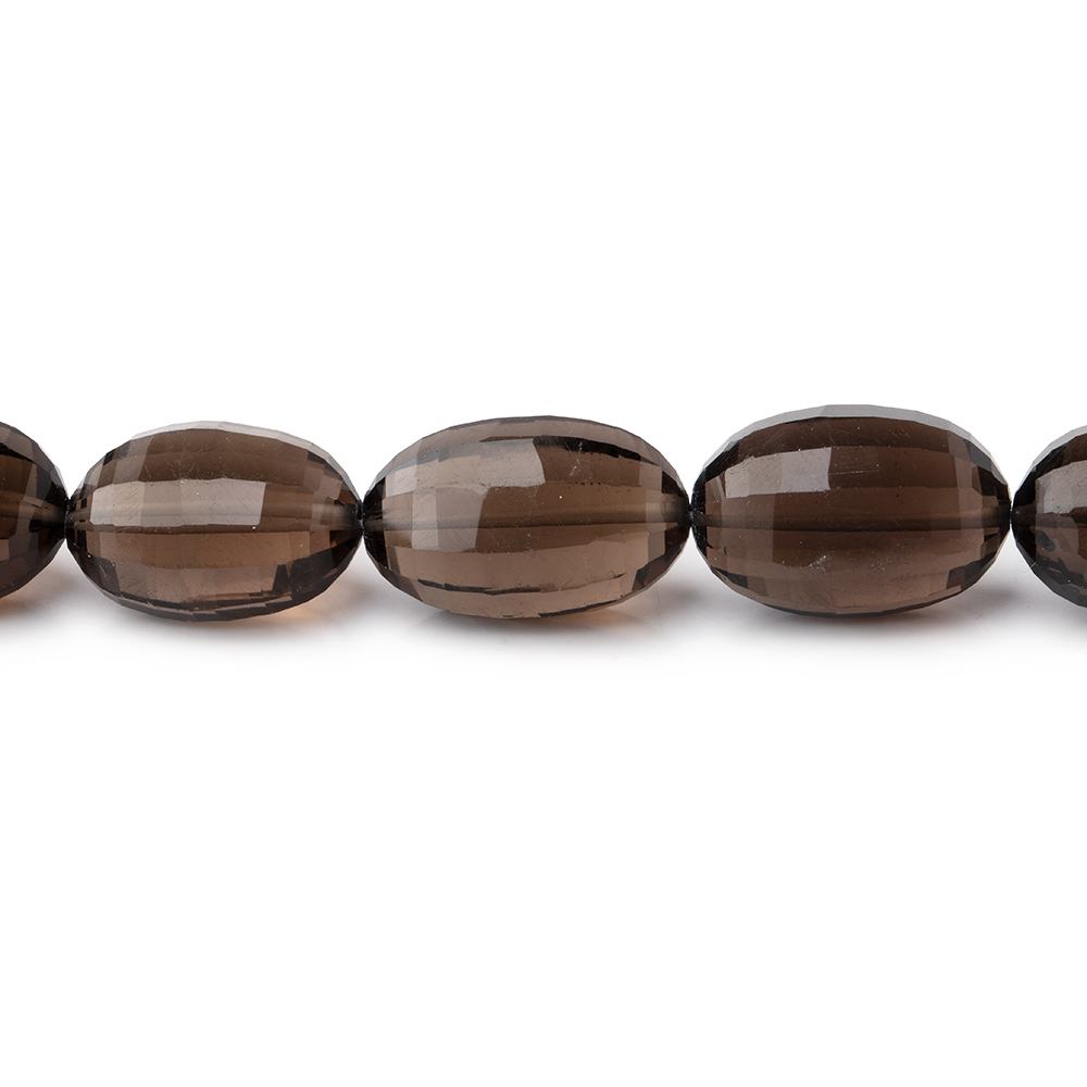 12x9-14x9mm Smoky Quartz Faceted Oval Beads 7.5 inch 14 pieces