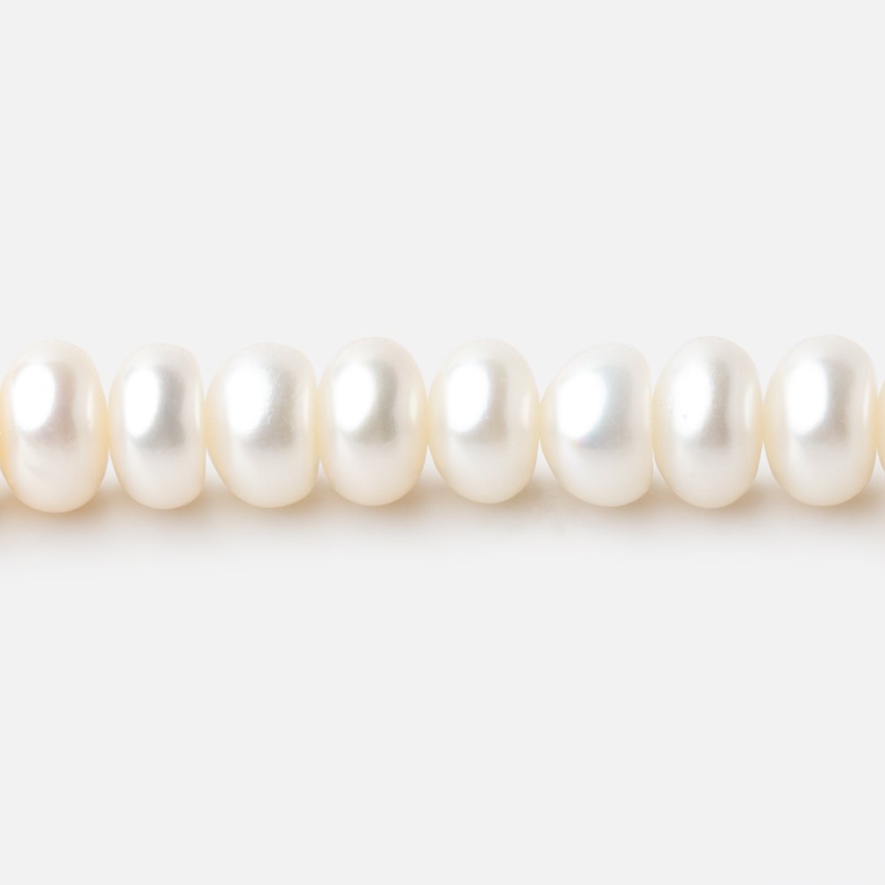 6mm White Center Drilled Button Freshwater Pearls 15.75 inch 96 pieces