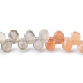 8x6mm MultiColor Moonstone Pavilion Faceted Oval Beads 8 inch 50 pieces