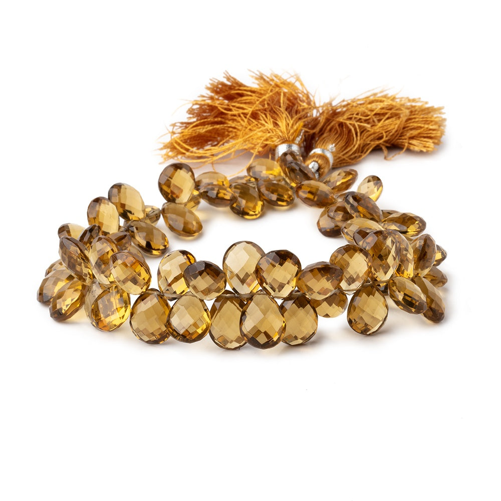 8x6-11x9mm Whiskey Quartz Faceted Pear Beads 8 inch 63 pieces